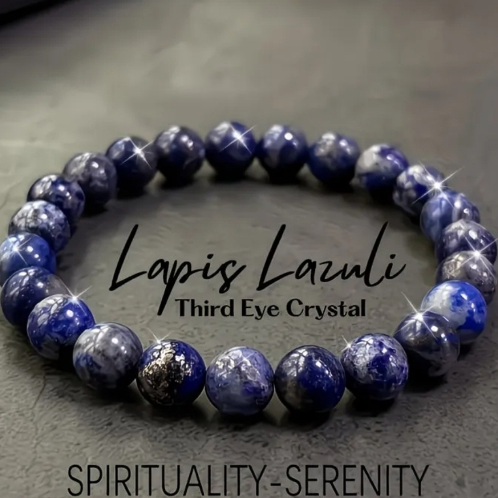 Blue Lapis Stone Stretch Bracelet - Spiritualty - Serenity - Enlightenment